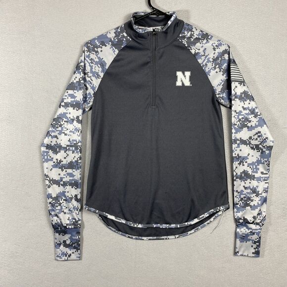 Colosseum Nebraska Cornhuskers 1/4 Zip Pullover Women's Size Small Gray  Camo - Picture 12 of 12